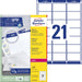 Adresetiketten Avery L7160, Laser, Ultragrip, wit, 100 vellen, 21 per vel, 63,5 x 38,1 mm - OfficeTown