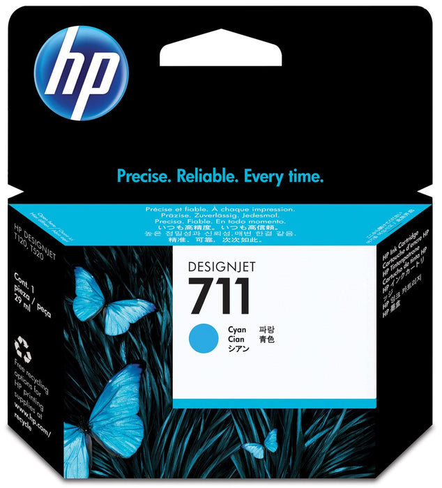 HP inktcartridge 711, 29 ml, OEM CZ130A, cyaan - Geschikt voor: DesignJet T 520 Series,DesignJet T 520,DesignJet T 520 24 Inch,DesignJet T 120,DesignJet T 520 36 Inch