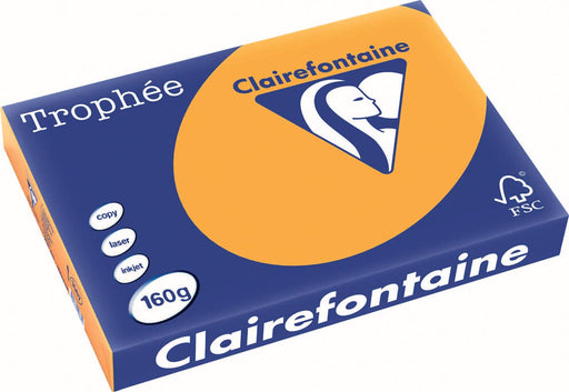 Clairefontaine Trophée Pastel, gekleurd papier, A3, 160 g, 250 vel, oranje 4 stuks, OfficeTown