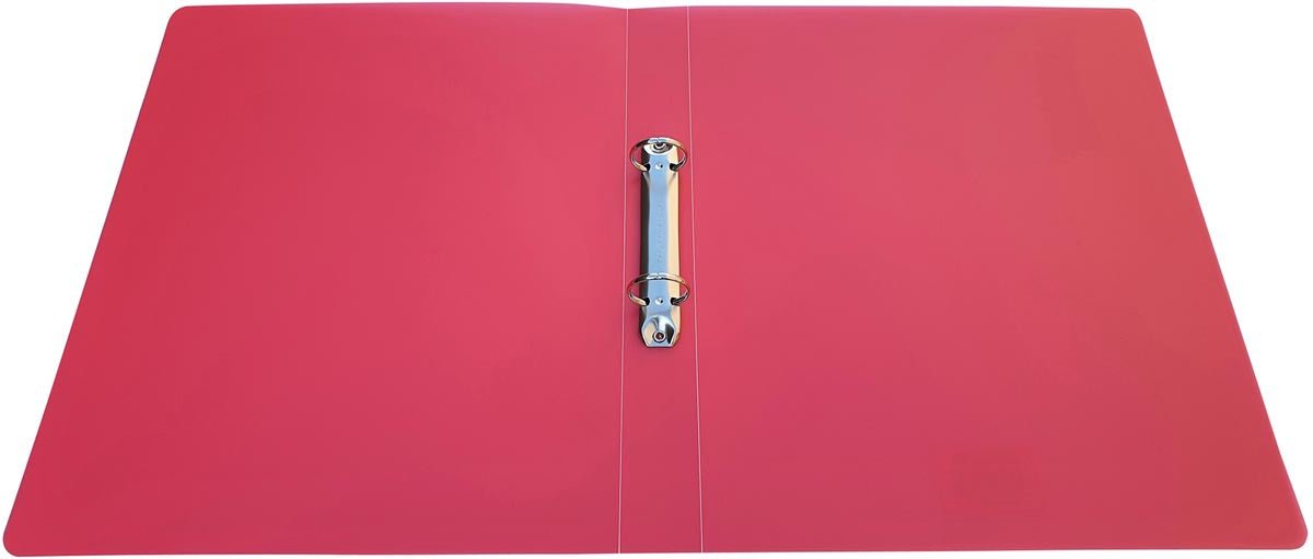 Alpha Ringmap A4 formaat, PP materiaal, 2 ringen van 25 mm, transparant rood - OfficeTown