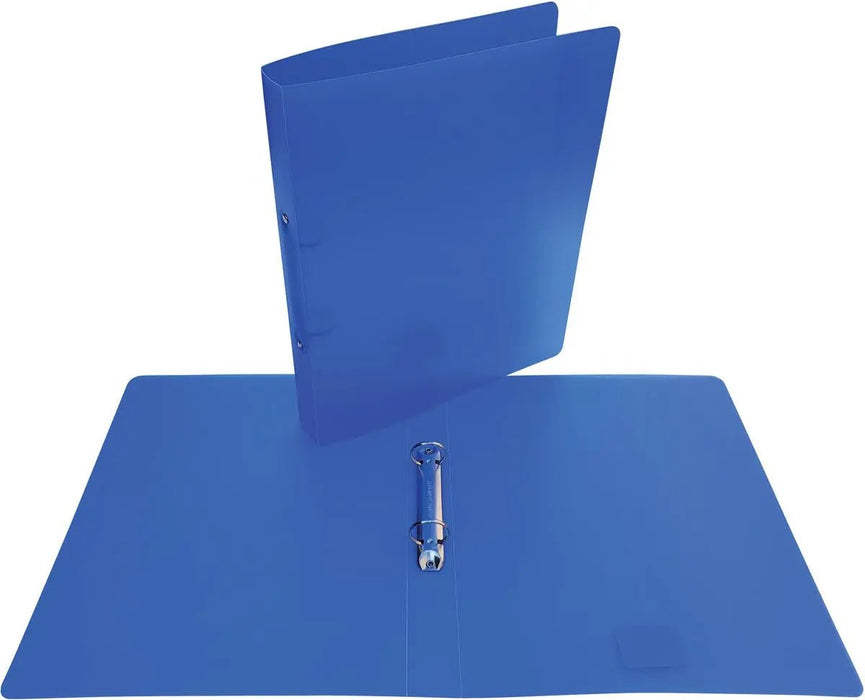 Alpha ringmap, voor A4 - formaat, van PP, 2 ringen van 25 mm, transparant blauw - OfficeTown