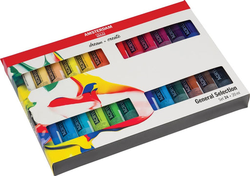 Amsterdam acrylverf set van 24 tubes, 20 ml elk - OfficeTown