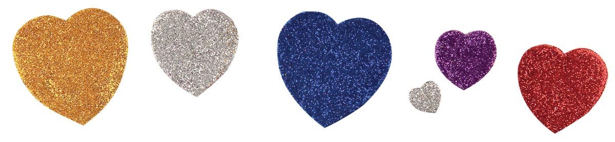 Apli Kids glitterhartjes met zelfklevende achterkant, verpakking van 50 stuks - OfficeTown