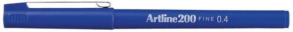 Artline 200 fineliner, blauw met 0,4 mm schrijfbreedte
