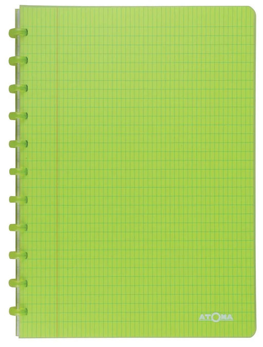 Atoma Trendy notitieboek, A4 - formaat, 144 pagina's, commercieel geruit, transparant groen - OfficeTown
