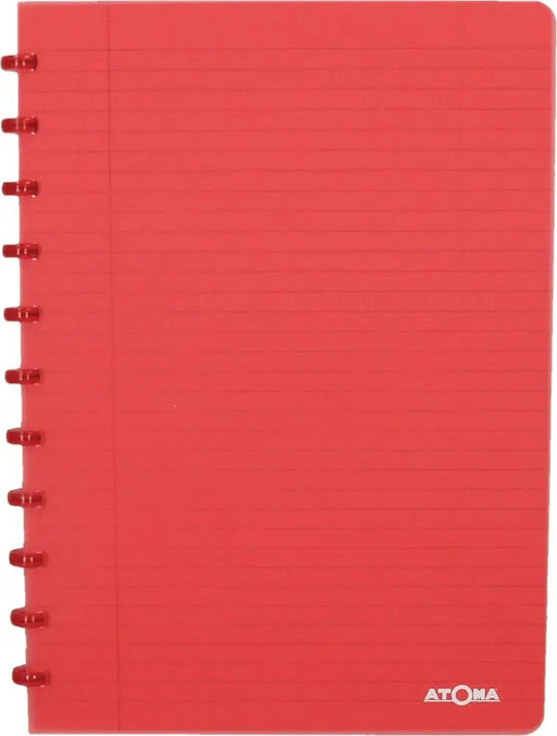Atoma Trendy notitieboek, A4 - formaat, 144 pagina's, gelinieerd, transparant rood - OfficeTown