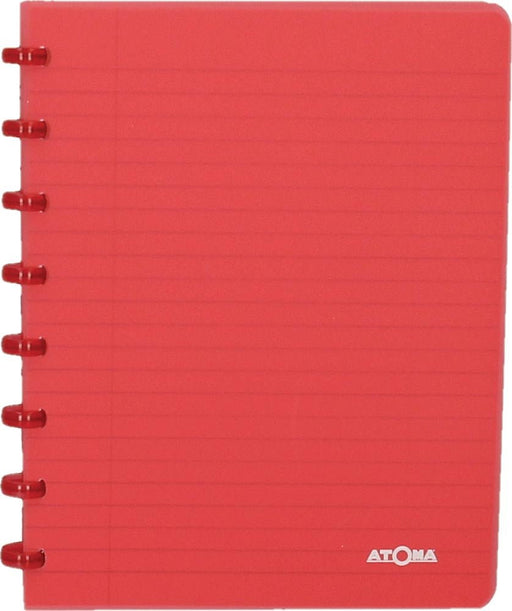 Atoma Trendy notitieboek, A5 - formaat, 144 pagina's, gelinieerd, transparant rood - OfficeTown
