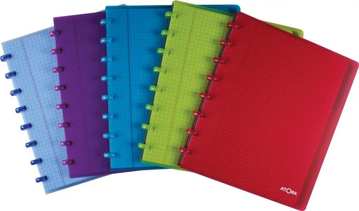 Atoma Trendy schrift A5+, 120 pagina's, geruit 5 mm, met 6 tabbladen, in diverse kleuren - OfficeTown