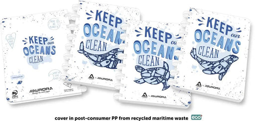 Aurora Adoc schrift Ocean Waste Plastics A5 commercieel geruit van gerecycleerde visnetten en vislijnen - OfficeTown