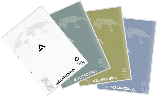Aurora notitieblok A4 70g geruit 5x5, met marge, 100 vel - OfficeTown