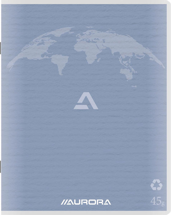 Aurora Schrijven 45 Notitieboek van gerecycled papier, 96 pagina's, geruit 5 mm, lichtblauw - OfficeTown