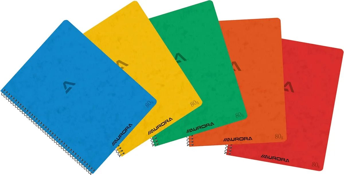 Aurora Writing 80 spiraalschrift, ft 21 x 16,5 cm, 120 bladzijden, commercieel geruit 10 stuks - OfficeTown