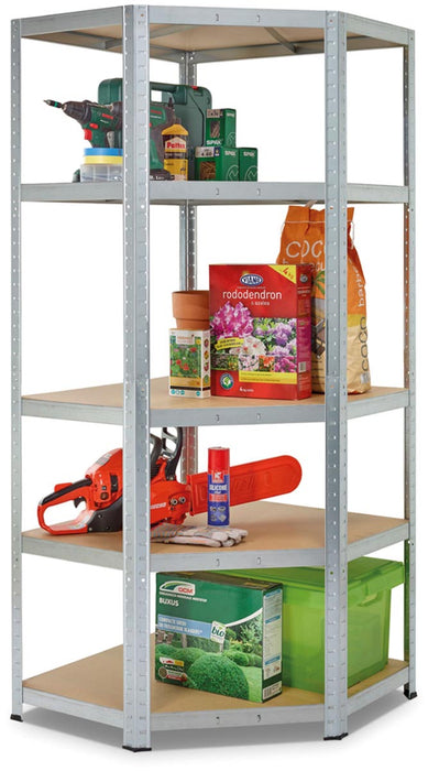 Avasco rek Strong Corner, ft 176 x 75 x 40 x 50 cm, 5 legborden, gegalvaniseerd - OfficeTown