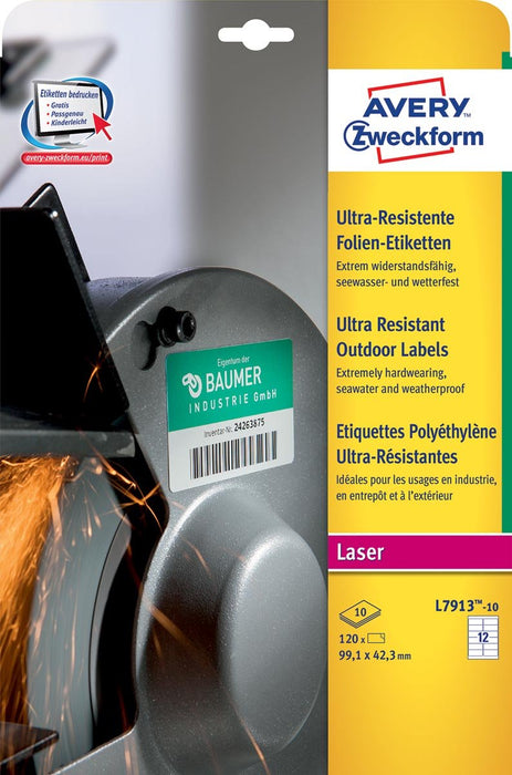 Avery extreem sterke buitenlabels ft 99,1 x 42,3 mm (b x h), doos van 120 etiketten - OfficeTown