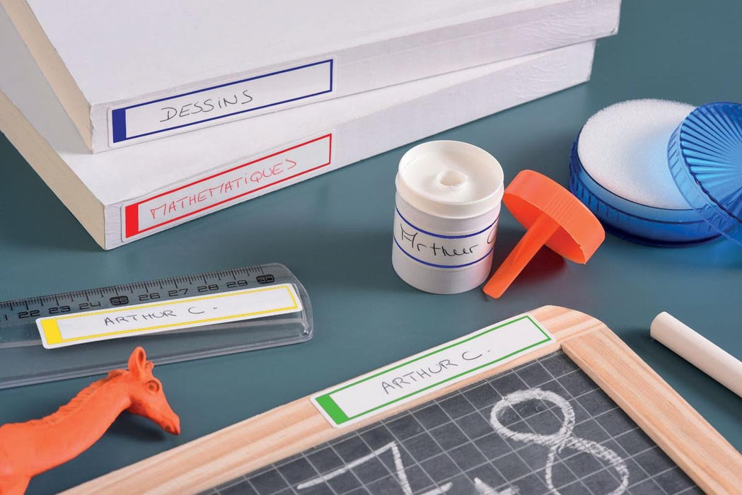 Avery Familie gelamineerde labels, etui met 24 labels, diverse formaten en standaardkleuren - OfficeTown