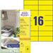 Avery gekleurde universele etiketten, geel (105 x 37 mm, 1600 stuks) met gratis Design & Print software - OfficeTown