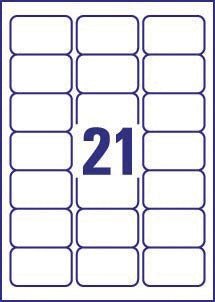 Avery J8160 - 10 Labels voor Adressen 63,5 x 38,1 mm (b x h), 210 labels, wit - OfficeTown