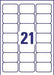 Avery J8160 - 10 Labels voor Adressen 63,5 x 38,1 mm (b x h), 210 labels, wit - OfficeTown