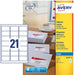 Avery J8160 - 10 Labels voor Adressen 63,5 x 38,1 mm (b x h), 210 labels, wit - OfficeTown