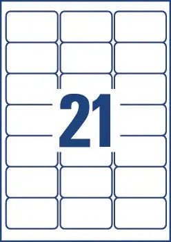 Avery J8160 - 40 adreslabels afmetingen 63,5 x 38,1 mm (b x h), 840 labels, wit - OfficeTown