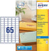 Avery J8551 - 25 mini etiketten ft 38,1 x 21,2 mm (b x h), 1.625 etiketten, transparant - OfficeTown