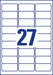 Avery onverwoestbare veiligheidsstickers, formaat 63,5 x 29,6 mm, 540 stuks, 27 per vel, doos van 20 vellen - OfficeTown