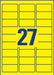 Avery verwijderbare neon stickers afmetingen 63,5 x 29,6 mm, doos van 675 stuks (25 vellen van 27), neon geel - OfficeTown