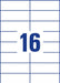 Avery Zweckform 3484, Universele etiketten, Ultragrip, wit, 200 vel, 16 per vel, 105 x 37 mm - OfficeTown