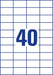 Avery Zweckform 3651, Universele etiketten , Ultragrip, wit, 100 vel, 40 per vel, 52,5 x 29,7 mm - OfficeTown