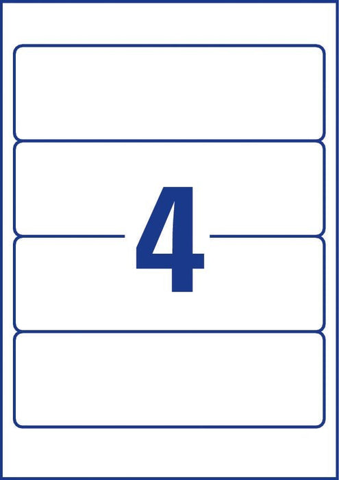 Avery Zweckform L4761 - 25 ordnerrugetiketten ft 19,2 x 6,1 cm (b x h), 100 etiketten, wit - OfficeTown
