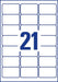 Avery Zweckform L6023REV - 25 verwijderbare etiketten ft 63,5 x 38,1 mm (b x h), 525 etiketten, wit - OfficeTown