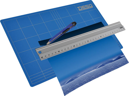 Desq snijmat, 3-laags, blauw, ft 30 x 45 cm 12 stuks, OfficeTown