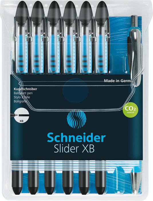 Schneider Slider Basic XB balpen, 6 + 1 gratis, zwart