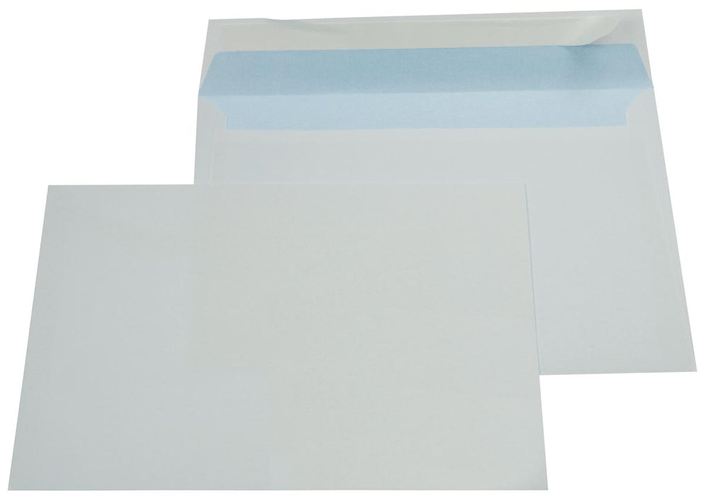 Enveloppen van 162 x 229 mm, stripsluiting, wit houtvrij papier, doos van 500 stuks