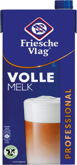 Friesche Vlag LangLekker volle melk, pak van 1 liter, 12 stuks