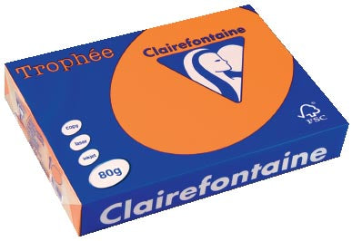 Clairefontaine Trophée gekleurd papier, A4, 80 g, 500 vel, oranje