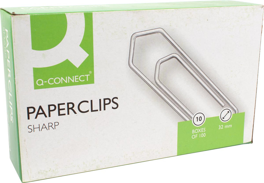 Q-CONNECT klemmen voor papier, 32 mm, 100 stuks per doos