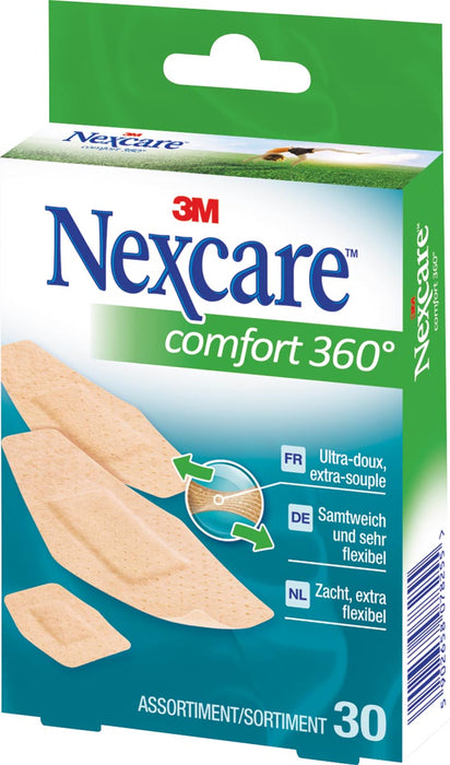 3M Nexcare Comfort 360° Pleister Assortiment, 30 stuks