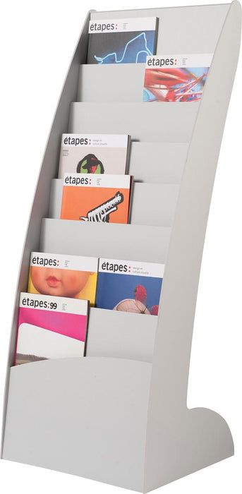 Paperflow vaste folderhouder Exposito Courbo, grijs - 8-verdiepingen documentdisplay