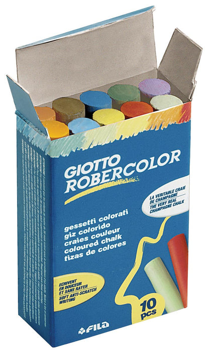 Giotto krijt Robercolor, doos met 10 krijtjes in verschillende kleuren