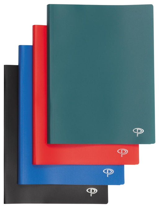 Pergamy showalbum, voor ft A4, met 60 transparante tassen, in geassorteerde kleuren 4 stuks, OfficeTown