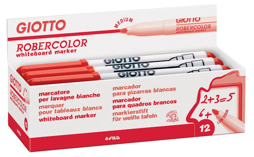 Giotto Robercolor whiteboardmarker, medium, ronde punt, rood 12 stuks, OfficeTown