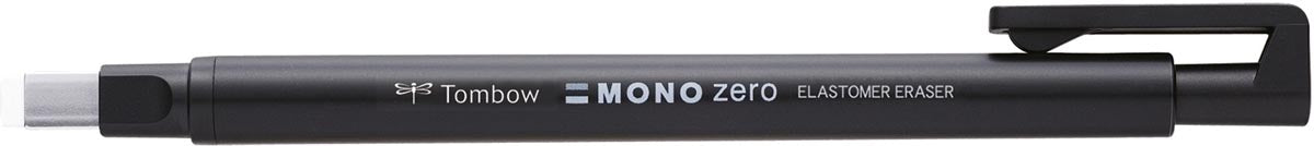 Tombow gumstift MONO zero met rechthoekige punt, navulbaar, zwart