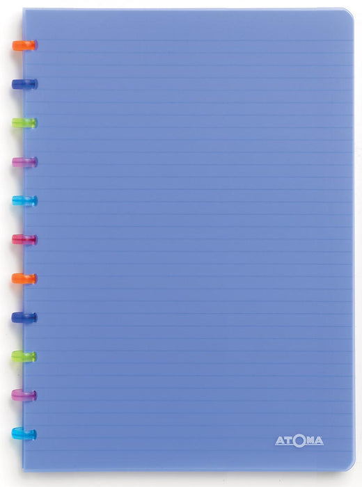 Atoma Tutti Frutti schrift, ft A4, 144 pagina's, geruit 5 mm, transparant blauw