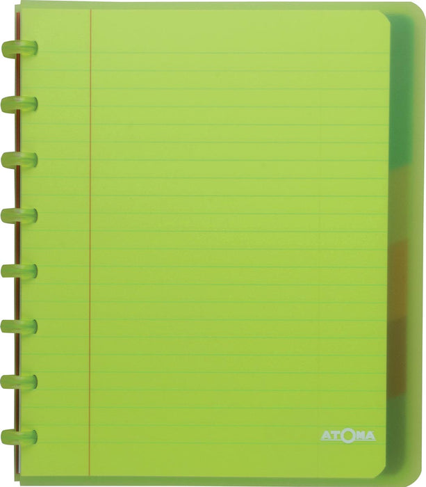 Atoma Trendy schrift, ft A5+, 120 bladzijden, gelijnd, met 6 tabbladen, in geassorteerde kleuren 10 stuks, OfficeTown