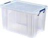 Bankers Box opbergdoos 26 liter, transparant met blauwe handvaten, per stuk verpakt in karton - OfficeTown