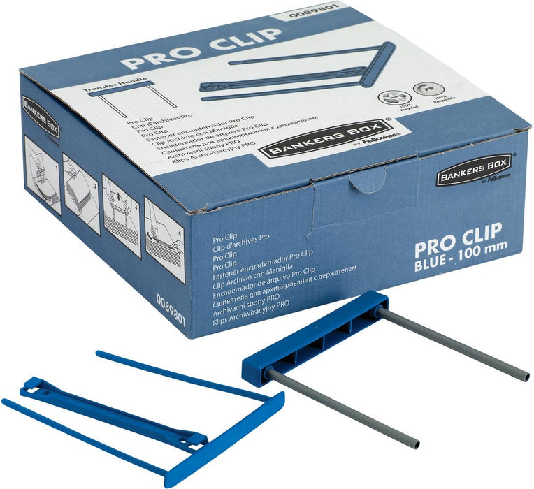Bankers Box Pro Clip, blauw, doos van 50 stuks - OfficeTown