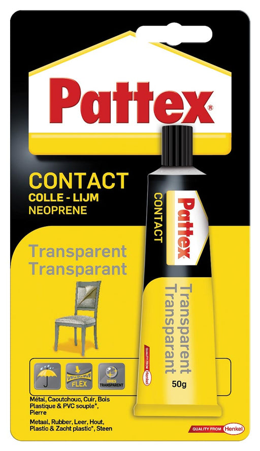 Pattex contactlijm Transparant, tube van 50 g, op blister 12 stuks, OfficeTown