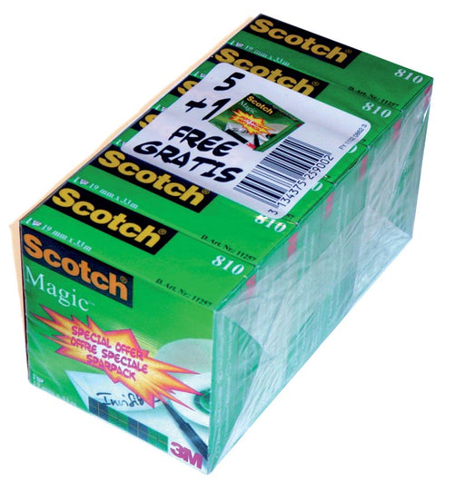 Scotch plakband Magic  Tape ft 19 mm x 33 m, pak van 6 rollen 24 stuks, OfficeTown