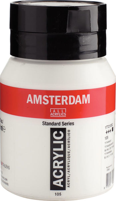 Amsterdam acrylverf, 500 ml fles, titaanwit met hoge lichtechtheid